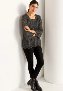 Cellbes of Sweden Spetstopp med trumpetärm Brun Clearance