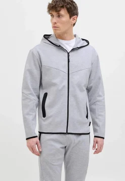 JACK & JONES Sportig huvtröja med dragkedja Ljus gråmelange Hot