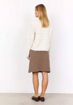 Soyaconcept Stickad cardigan med hålmönster Crememlange Hot