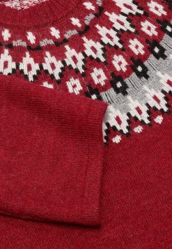 Cellbes of Sweden Stickad, jacquardmönstrad klänning Röd / Mönstrad Hot