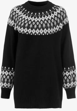 Cellbes of Sweden Stickad, jacquardmönstrad tröja Svart / Mönstrad Discount