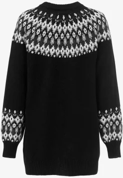 Cellbes of Sweden Stickad, jacquardmönstrad tröja Svart / Mönstrad Discount