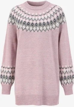 Cellbes of Sweden Stickad, jacquardmönstrad tröja Rosa / Mönstrad Sale