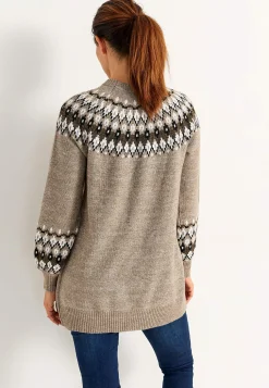 Cellbes of Sweden Stickad, jacquardmönstrad tröja Beige / Mönstrad Hot