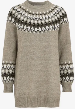 Cellbes of Sweden Stickad, jacquardmönstrad tröja Beige / Mönstrad Hot