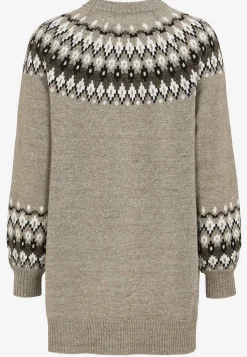 Cellbes of Sweden Stickad, jacquardmönstrad tröja Beige / Mönstrad Hot