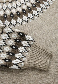 Cellbes of Sweden Stickad, jacquardmönstrad tröja Beige / Mönstrad Hot