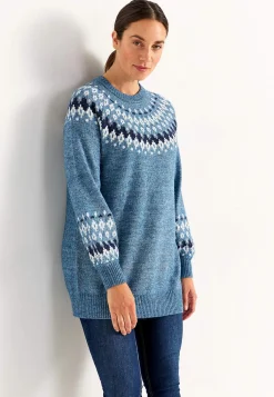 Cellbes of Sweden Stickad, jacquardmönstrad tröja Blå / Mönstrad Clearance