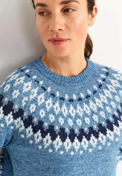 Cellbes of Sweden Stickad, jacquardmönstrad tröja Blå / Mönstrad Clearance