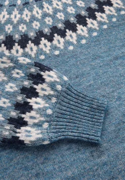 Cellbes of Sweden Stickad, jacquardmönstrad tröja Blå / Mönstrad Clearance