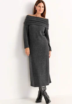 Johanna Toftby x Cellbes Stickad klänning Mörkgrå / Melange Best