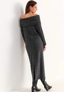 Johanna Toftby x Cellbes Stickad klänning Mörkgrå / Melange Best