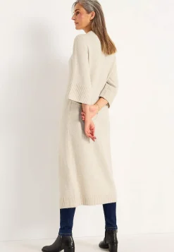 Cellbes of Sweden Stickad klänning med hög slits Ljusbeige / Melerad New