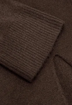 Cellbes of Sweden Stickad klänning med hög slits Brun Discount