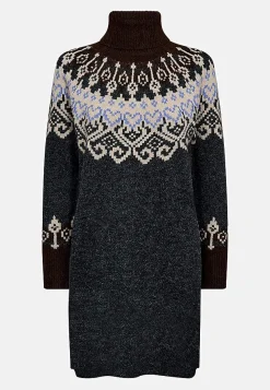 Freequent Stickad klänning med jacquardmönster Online