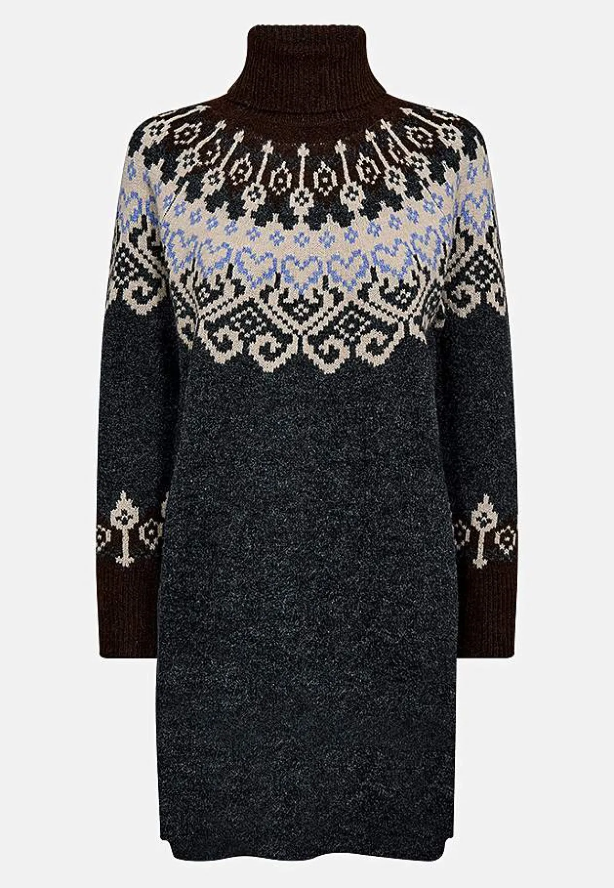 Freequent Stickad klänning med jacquardmönster Online