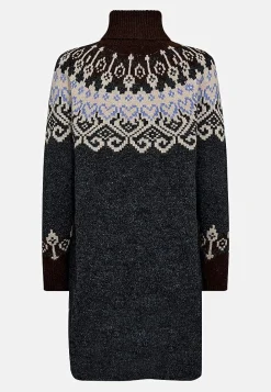 Freequent Stickad klänning med jacquardmönster Online