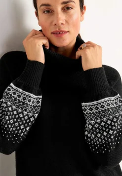 Cellbes of Sweden Stickad klänning med jacquardmönstrade ärmar Hot