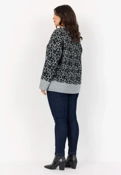 Wasabiconcept Stickad, leopardmönstrad tröja Leopard / Mönstrad Hot