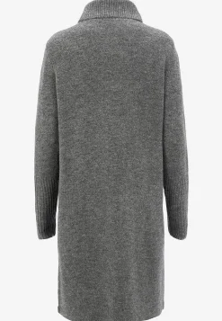 Cellbes of Sweden Stickad polotröja med omlottdetalj fram Gråmelange New