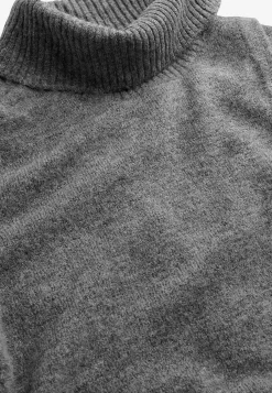 Cellbes of Sweden Stickad polotröja med omlottdetalj fram Gråmelange New