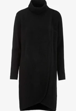 Cellbes of Sweden Stickad polotröja med omlottdetalj fram Svart Outlet