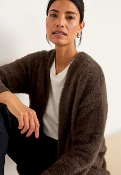 Cellbes of Sweden Stickad, öppen cardigan Brun