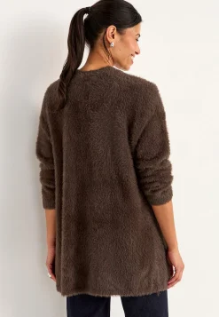 Cellbes of Sweden Stickad, öppen cardigan Brun