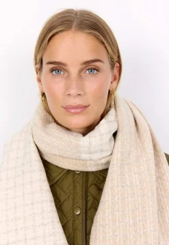 Soyaconcept Stickad scarf med fransar Beigemelange Online