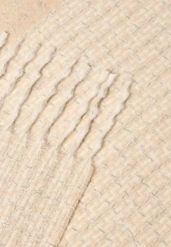 Soyaconcept Stickad scarf med fransar Beigemelange Online