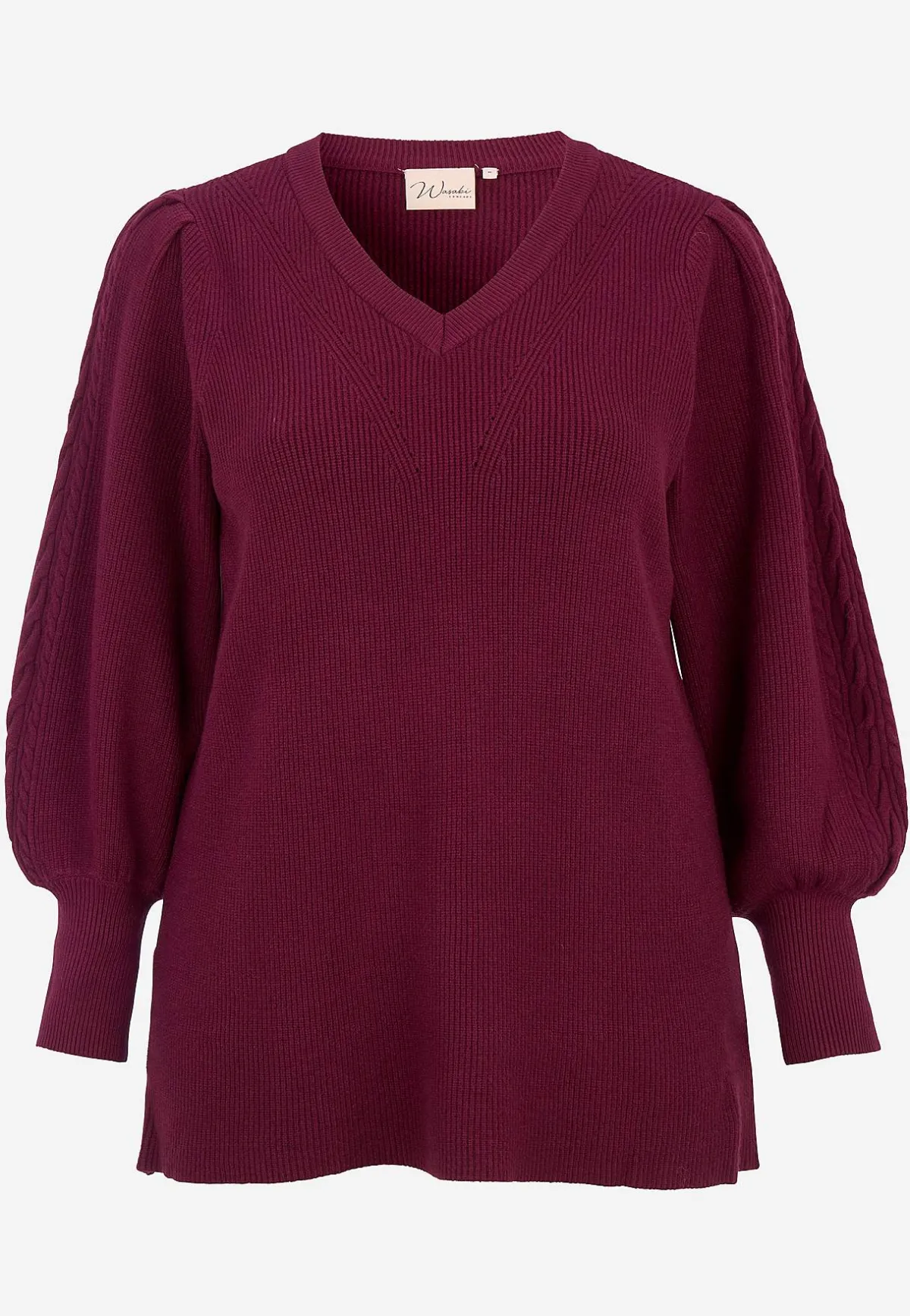 Wasabiconcept Stickad tröja Vinrödmelange Outlet