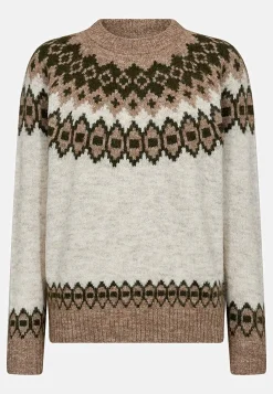 Freequent Stickad tröja med jacquardmönster New