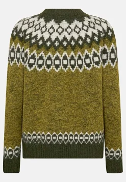 Freequent Stickad tröja med jacquardmönster Beigemelange/Mönstrad Outlet