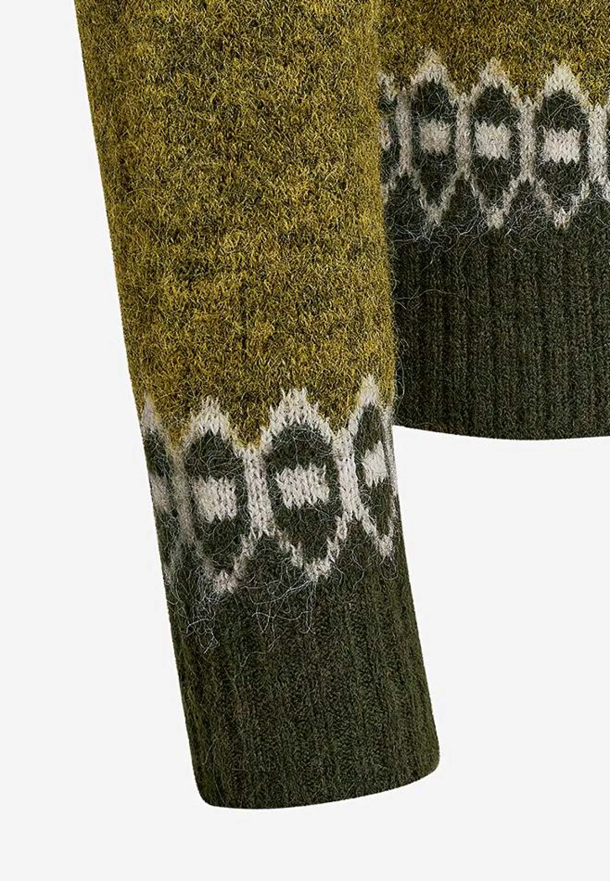 Freequent Stickad tröja med jacquardmönster Beigemelange/Mönstrad Outlet