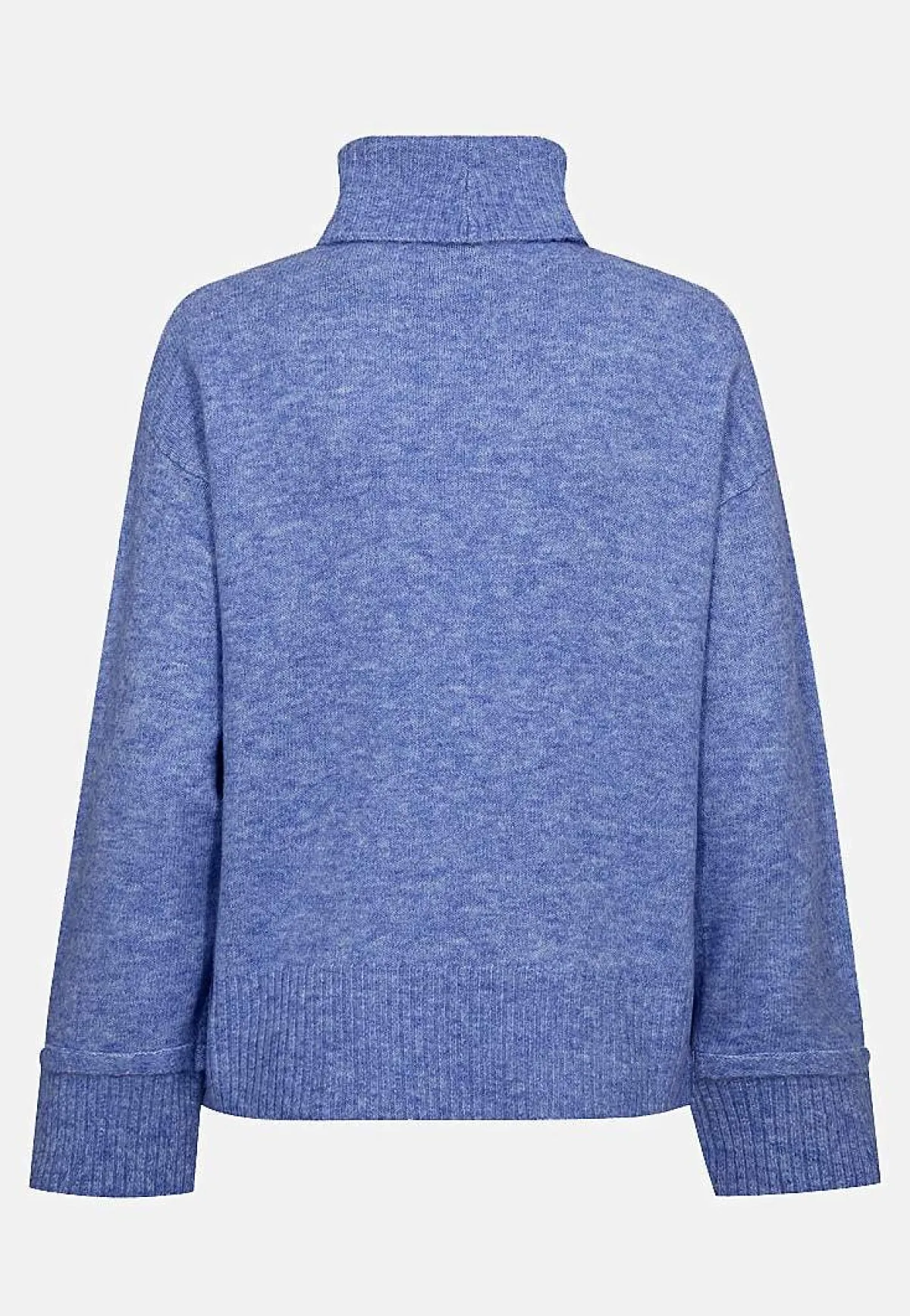 Freequent Stickad tröja med krage Grönmelange Outlet