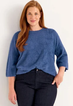 Cellbes of Sweden Stickad tröja med 3/4-ärmar Blå