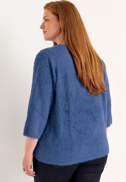 Cellbes of Sweden Stickad tröja med 3/4-ärmar Blå