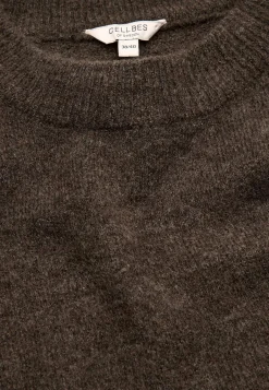 Cellbes of Sweden Stickad tröja med rundhals Brun Discount