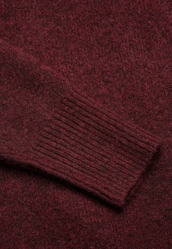 Cellbes of Sweden Stickad tunika med slitsar Vinrödmelange Outlet