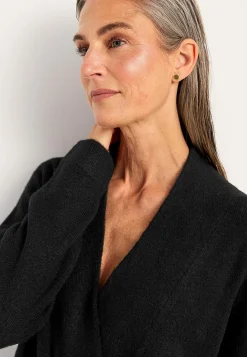 Cellbes of Sweden Stickad tunika med vriden detalj Svart New