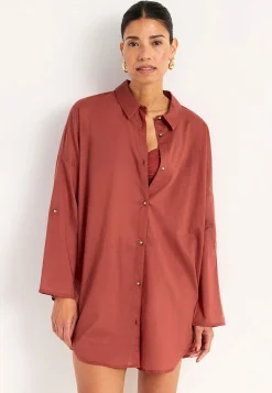 Cellbes of Sweden Strandskjorta med uppvikbara ärmar Rost Sale