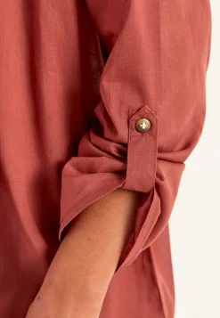 Cellbes of Sweden Strandskjorta med uppvikbara ärmar Rost Sale