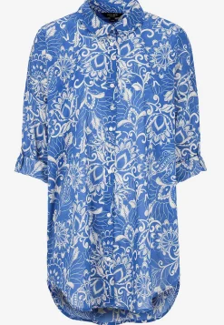 Cellbes of Sweden Strandskjorta med uppvikbara ärmar Blå / Mönstrad Clearance