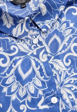 Cellbes of Sweden Strandskjorta med uppvikbara ärmar Blå / Mönstrad Clearance