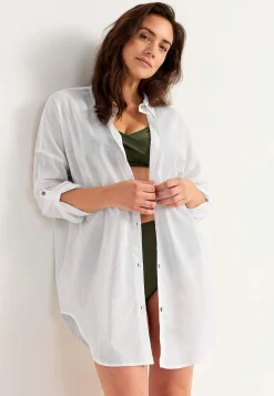 Cellbes of Sweden Strandskjorta med uppvikbara ärmar Vit Outlet