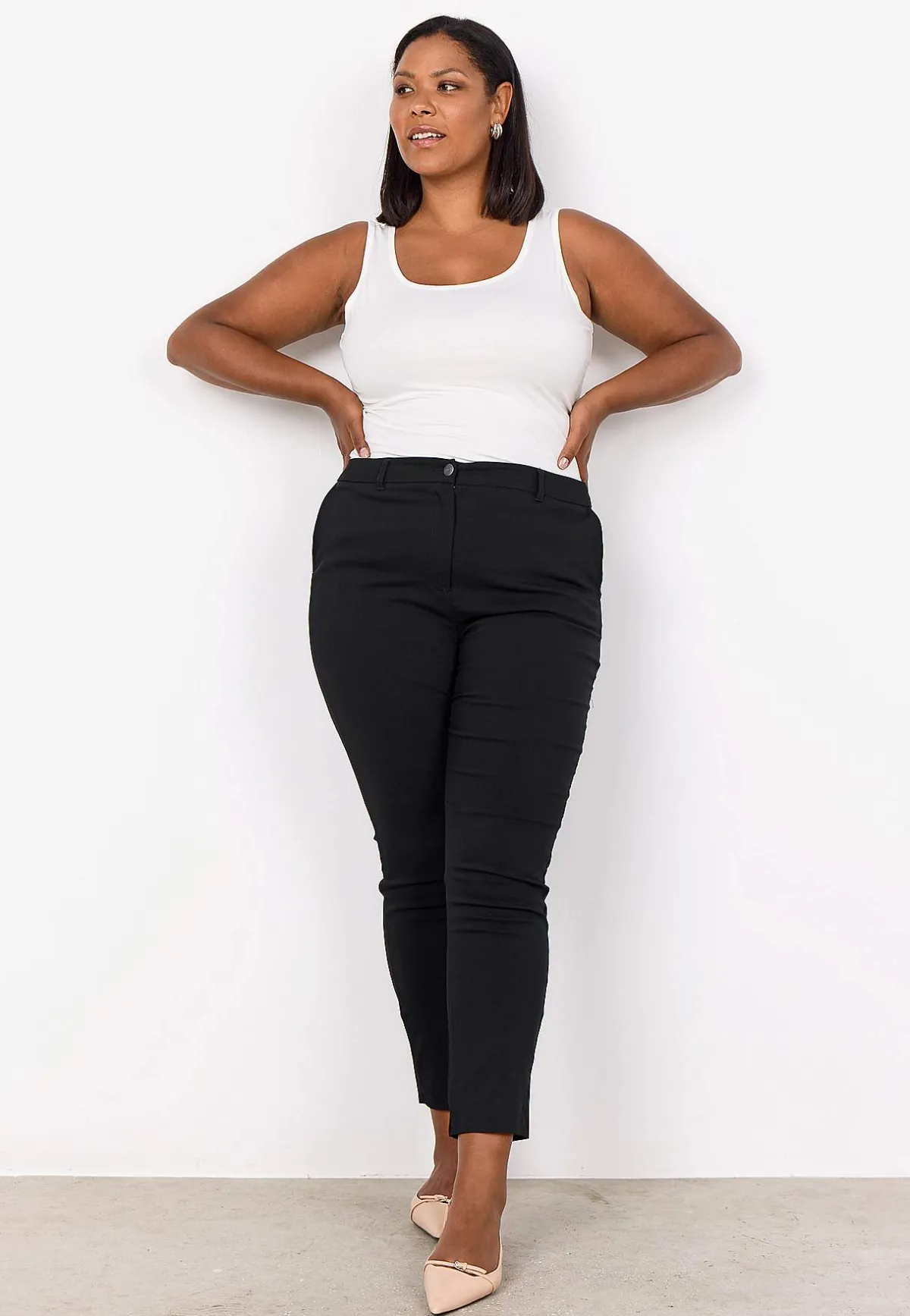 Wasabiconcept Stretchig byxa i bengalin Svart Discount