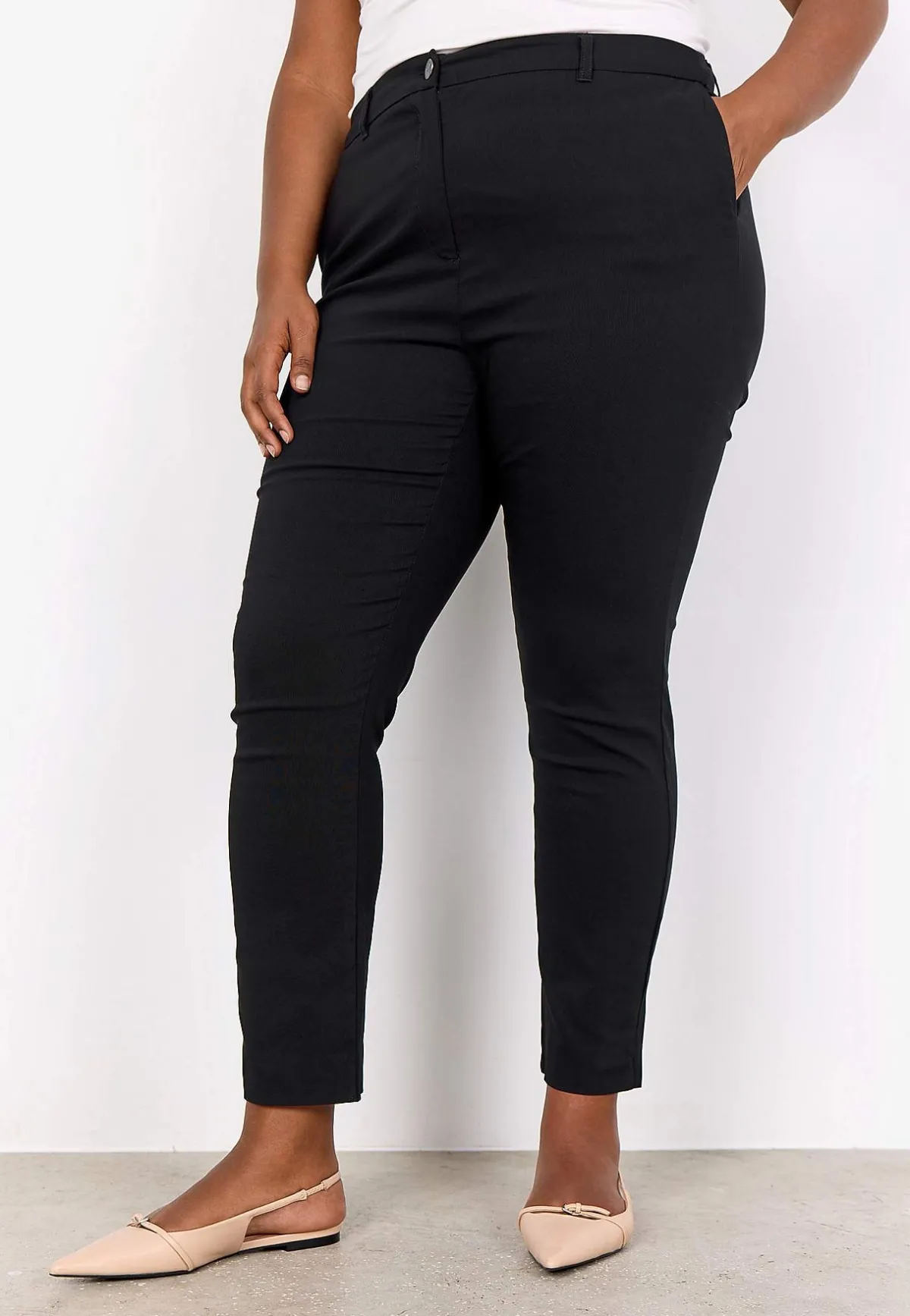 Wasabiconcept Stretchig byxa i bengalin Svart Discount