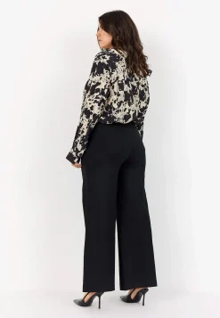 Wasabiconcept Stretchig, elegant byxa med vida ben Discount