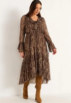Johanna Toftby x Cellbes Stretchig festklänning Brun / Mönstrad New