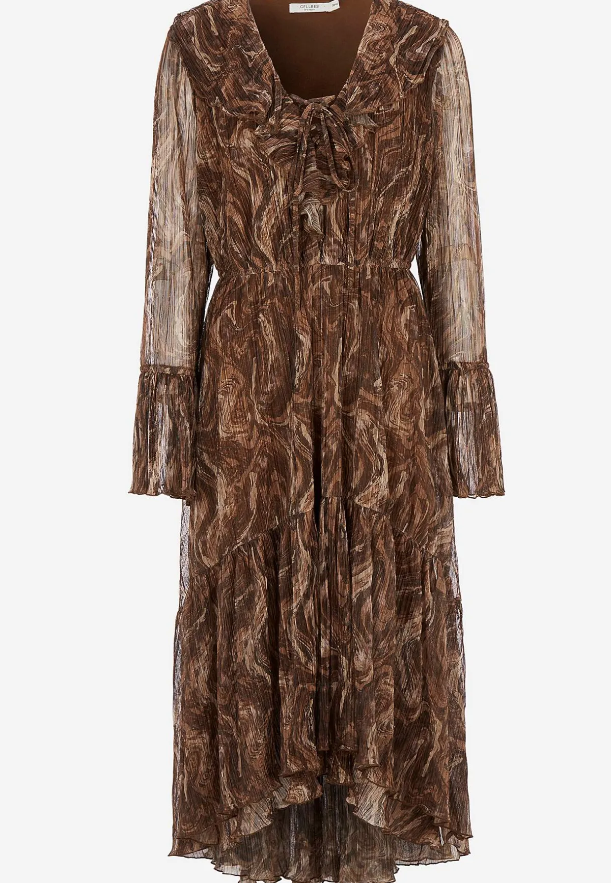 Johanna Toftby x Cellbes Stretchig festklänning Brun / Mönstrad New